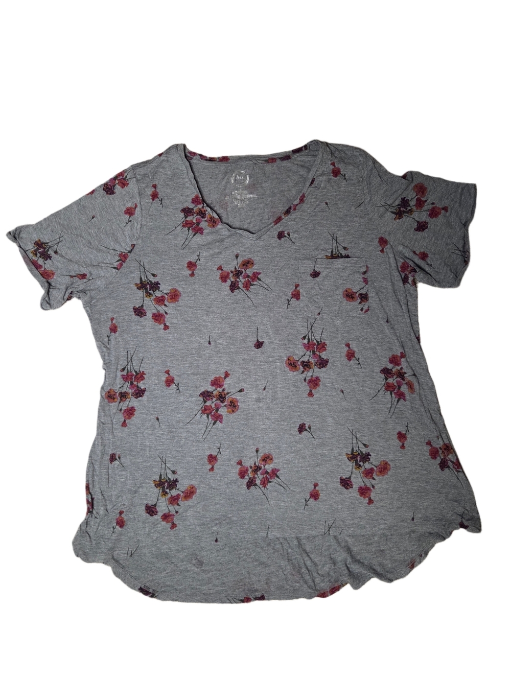1X Maurives Floral V Neck Tee Blouse